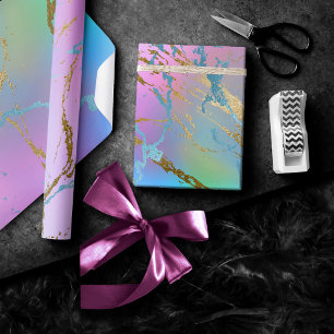 Millennial Marble   Spielvoller Regenbogen Pastell Geschenkpapier