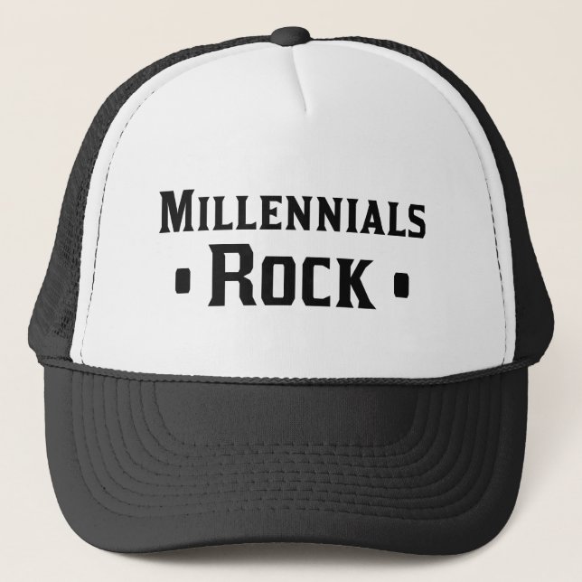 Millennials Rock Truckerkappe (Vorderseite)