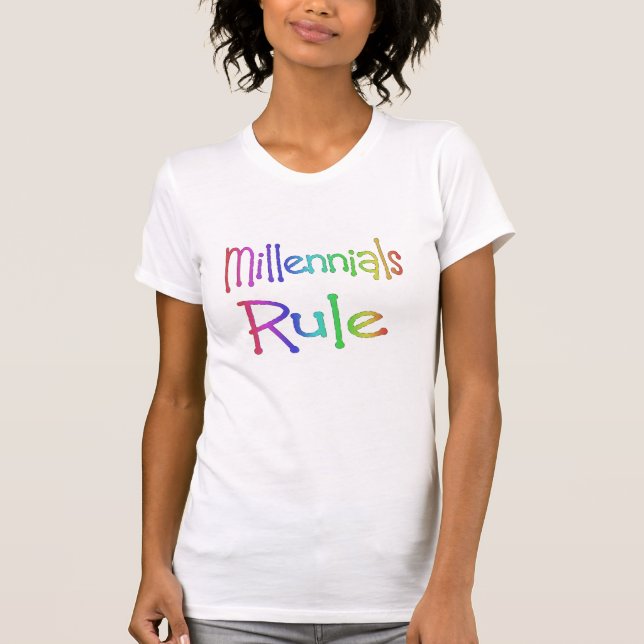 Millennials Rule T - Shirt - Retro 90er-Throwback- (Vorderseite)