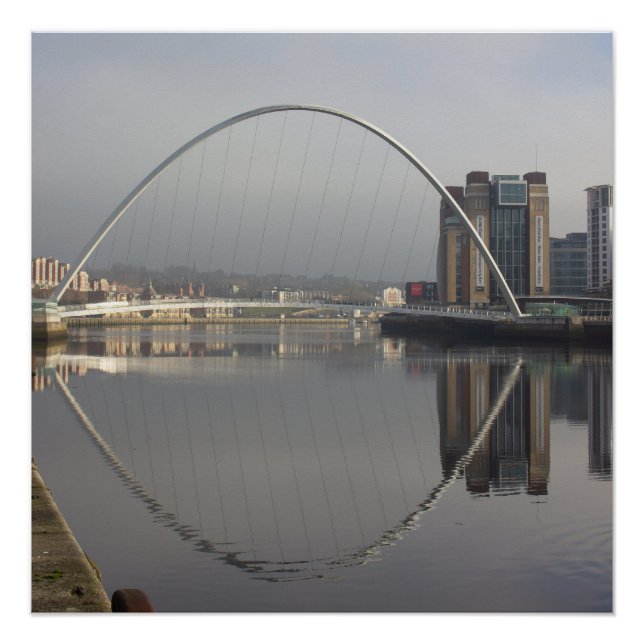 Millennium Bridge und Baltic Mill, Gateshead, Groß Poster (Vorderseite)