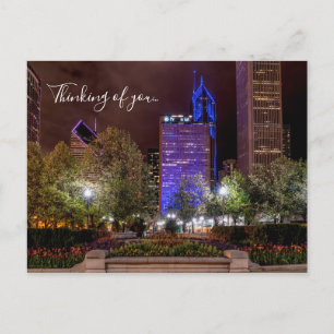 Millennium Park Frühlingssaison Nacht Denken an U Postkarte