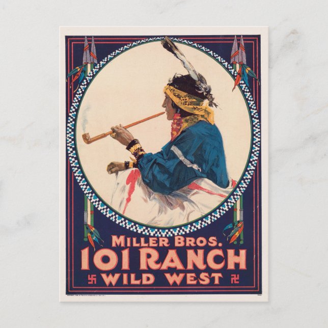 Miller Bros. Ranch, Wild West Circus Poster Postkarte (Vorderseite)
