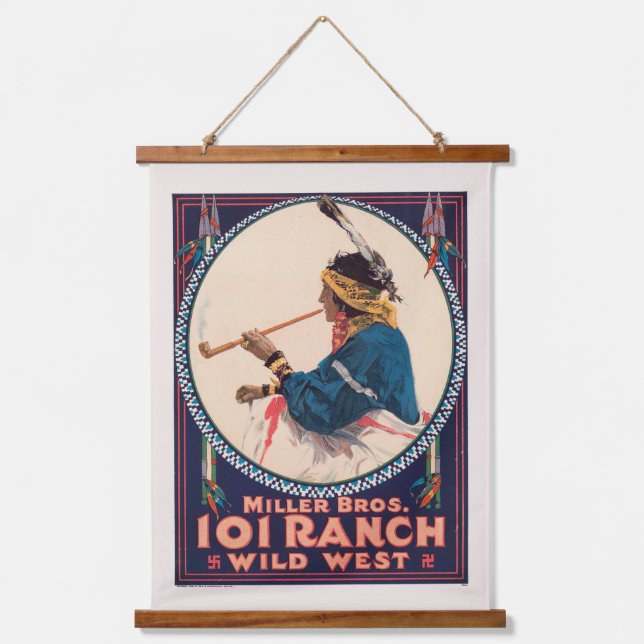 Miller Bros. Ranch, Wild West Circus Poster Wandteppich Mit Holzrahmen (Vorderseite)