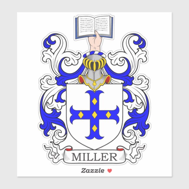 Miller Familienwappen Aufkleber (Blatt)
