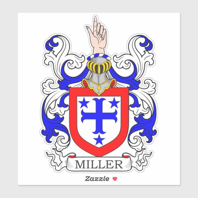 Miller Familienwappen Aufkleber (Blatt)