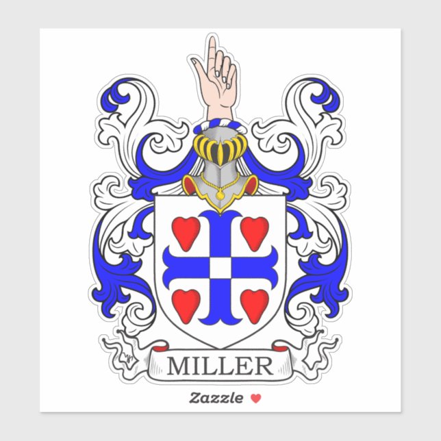 Miller Familienwappen Aufkleber (Blatt)