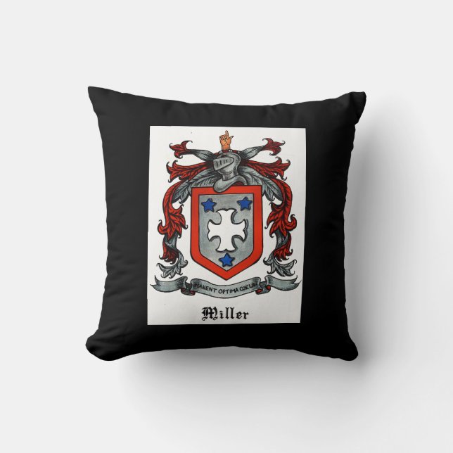 Miller Familienwappen THROW PILLOW Kissen (Vorderseite)