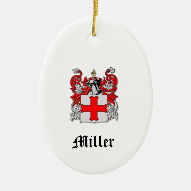 Miller-Familienwappen-Verzierung Keramikornament (Vorne)