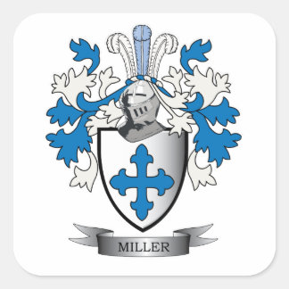 Miller-Familienwappen-Wappen Quadratischer Aufkleber