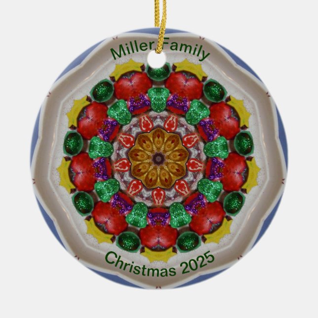 MILLER FAMILY ~ Personalisiertes Weihnachtsfest ~  Keramik Ornament (Vorne)