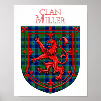 Miller Tartan Scottish Kariert Lion Rampant Poster