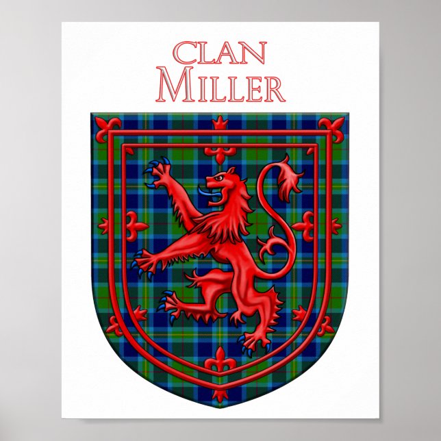 Miller Tartan Scottish Kariert Lion Rampant Poster (Vorne)