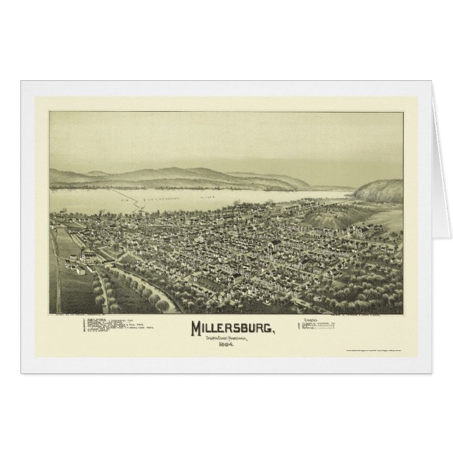 Millersburg, panoramische Karte PAs - 1894 (Vorderseite (Horizontal))