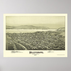 Millersburg, panoramische Karte PAs - 1894 Poster