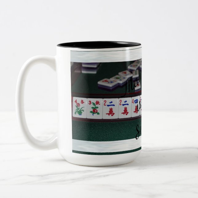 Milliamperestunde jongg ist ernste Tasse! Zweifarbige Tasse (Links)
