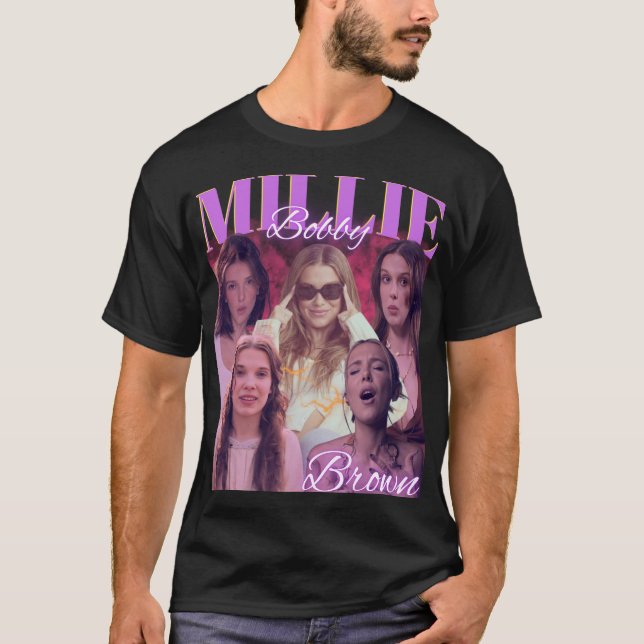 Millie Bobby Brown Aesthetic Collage  T-Shirt (Vorderseite)