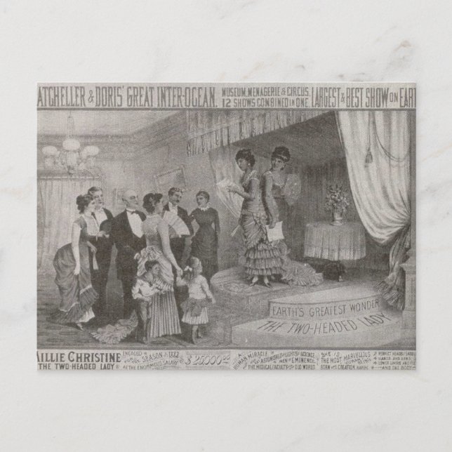 Millie Christine / Die zweiköpfige Lady Postkarte (Vorderseite)
