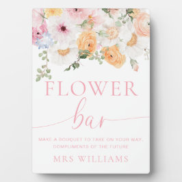 Millie Floral Blume Bar Sign Fotoplatte