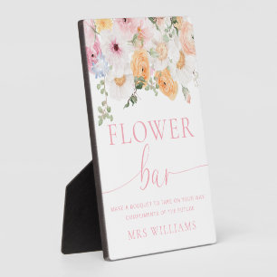 Millie Floral Blume Bar Sign Fotoplatte