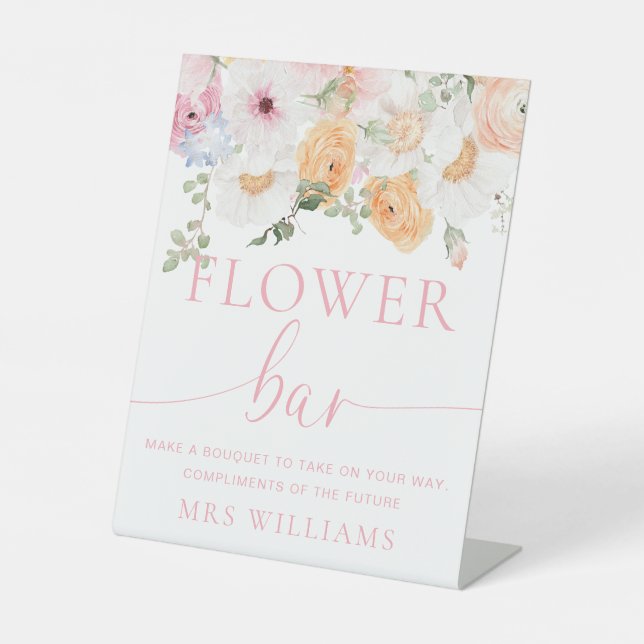 Millie Floral Blume Bar Sockelschild (Vorderseite)