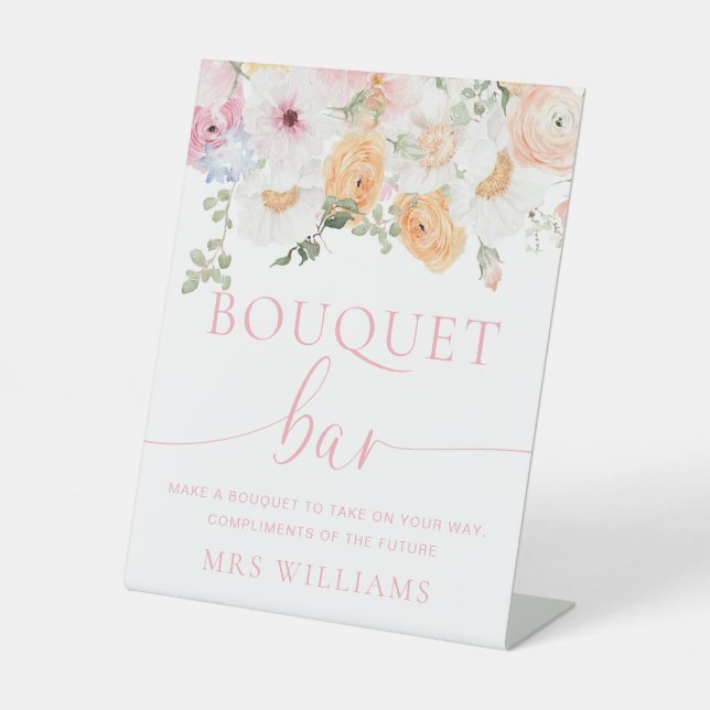 Millie Floral Bouquet Bar Sockelschild (Vorderseite)