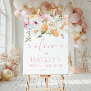Millie Floral Brautparty Begrüßungszeichen Poster