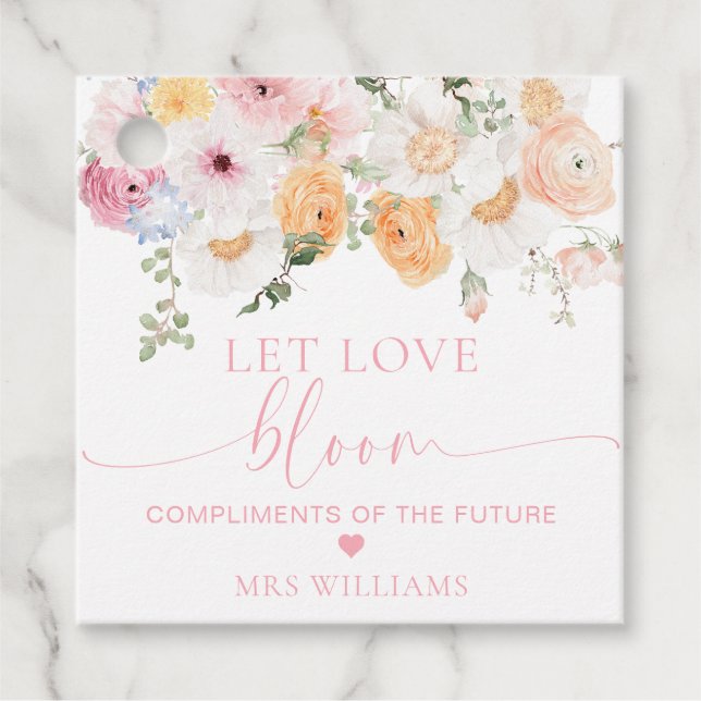Millie Floral Lass Liebe Bloom Favor Geschenkanhänger (Vorderseite)
