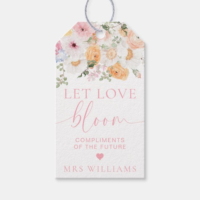 Millie Floral Lass Liebe Bloom Favor Geschenkanhänger (Vorderseite)