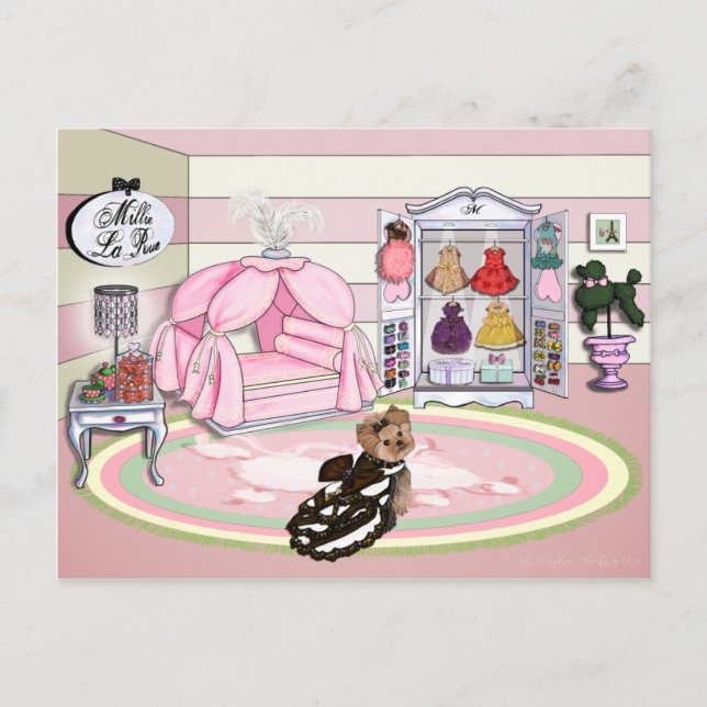 Millie LaRue französisches Schlafzimmer Postkarte (Vorderseite)