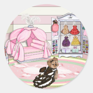 Millie LaRue französisches Schlafzimmer Runder Aufkleber