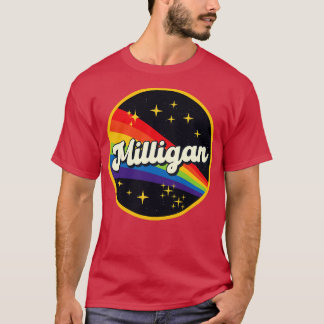 Milligan Regenbogen im Weltraum Vintager Stil T-Shirt