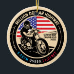 Million Dollar Highway Colorado Motorrad Keramik Ornament<br><div class="desc">Million Dollar Highway in einem Vintagen,  Not leidenden Stil Emblem. Es ist eine landschaftliche Fahrt,  die in Colorado und außerhalb des San Juan Skyway zu finden ist.</div>