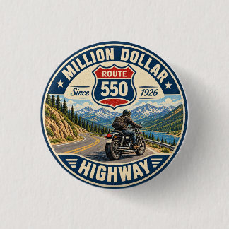 Million Dollar Highway Route 550 Motorrad-Geschenk Button