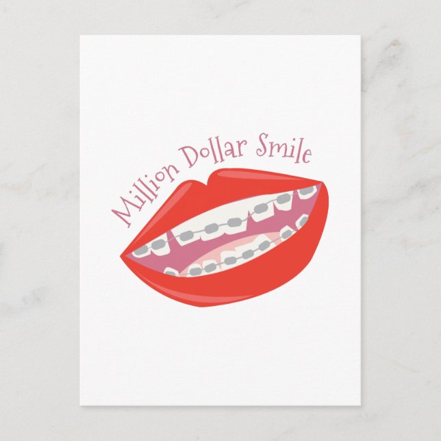 Million Dollar Lächeln Postkarte (Vorderseite)
