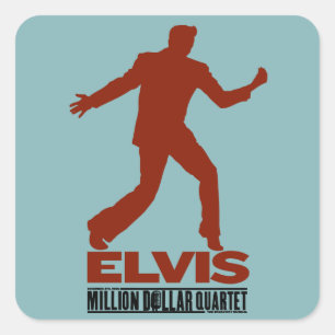 Million Dollar Quartett Elvis Quadratischer Aufkleber
