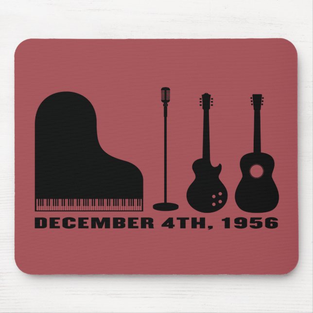 Million Dollar-Quartett-Instrumente - Schwarzes Mousepad (Vorne)