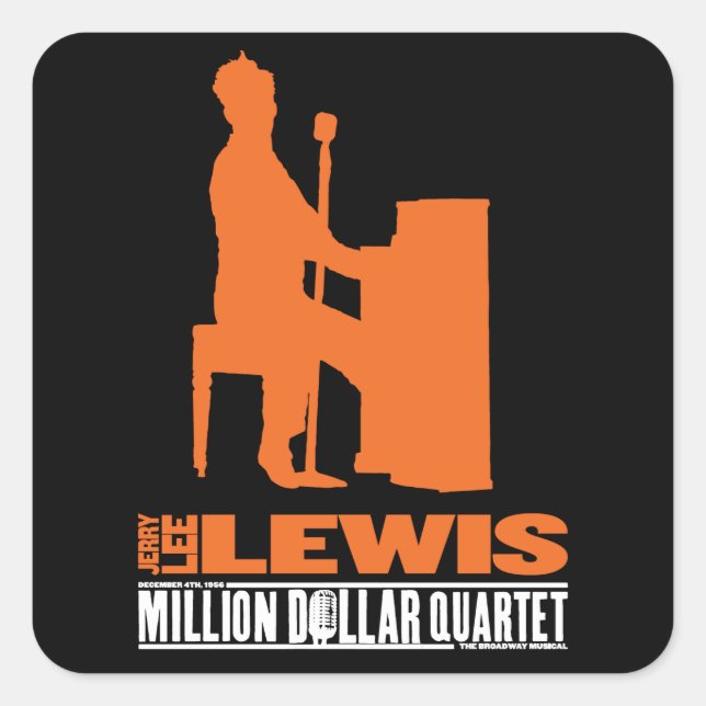Million Dollar Quartett Lewis Quadratischer Aufkleber (Vorderseite)