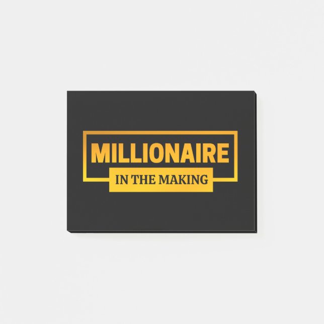 MILLIONAIRE IM MAKING POST-IT KLEBEZETTEL (Vorderseite)