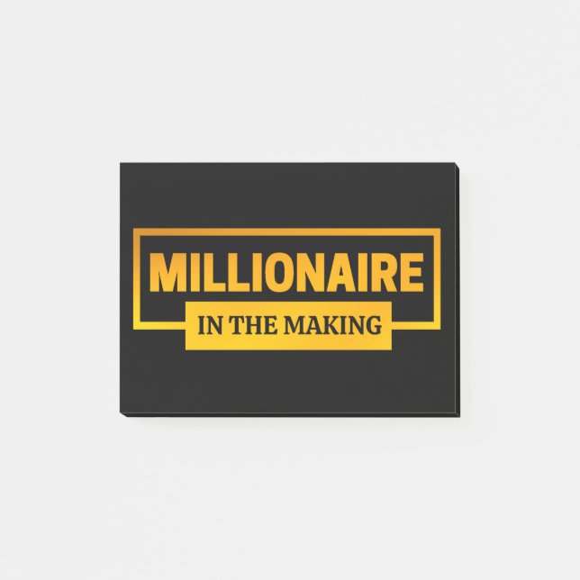 MILLIONAIRE IM MAKING POST-IT KLEBEZETTEL (Vorderseite)