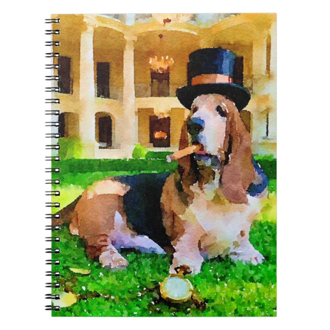 Millionär-Basset-Hound Spiralblock Notizblock (Vorderseite)