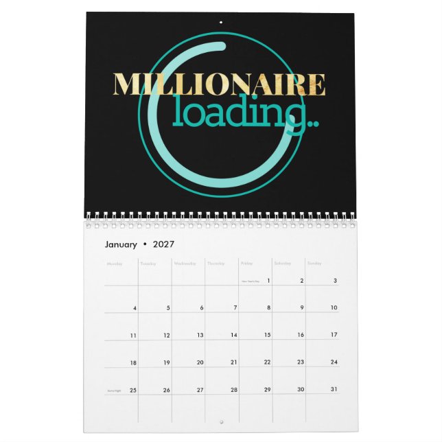 Millionär, der 2019 mit BRITISCHEN Feiertagen lädt Kalender (Jan 2027)