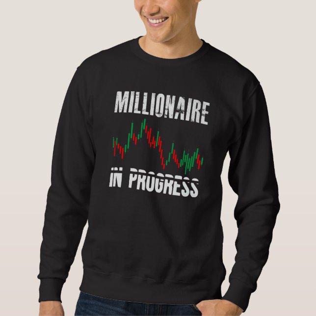Millionär im laufenden Daytrader Trader Sweatshirt (Vorderseite)