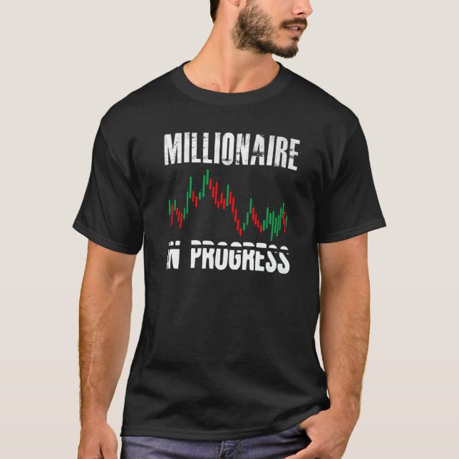 Millionär im laufenden Daytrader Trader T-Shirt (Vorderseite)