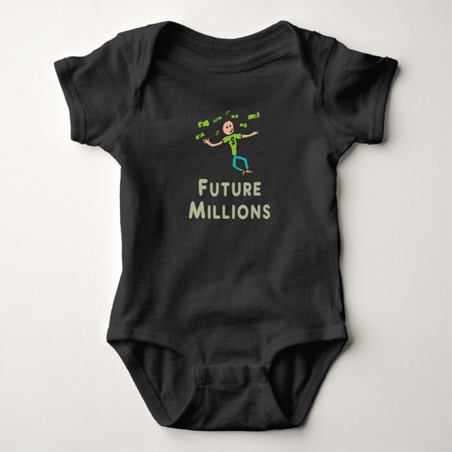 Millionär (in Millionen) Baby Strampler (Vorderseite)