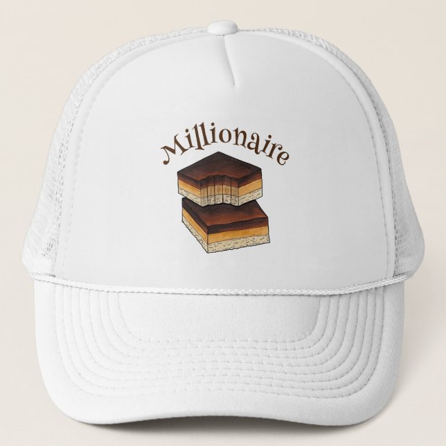 Millionärs Shortbread Caramel Squares Slice Truckerkappe (Vorderseite)