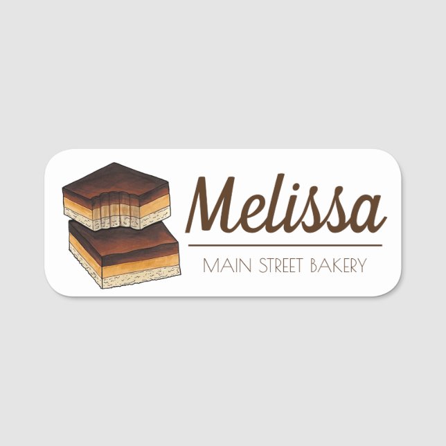 Millionär's Shortbread Caramel Squares UK Bakery Namensschild (Vorderseite)
