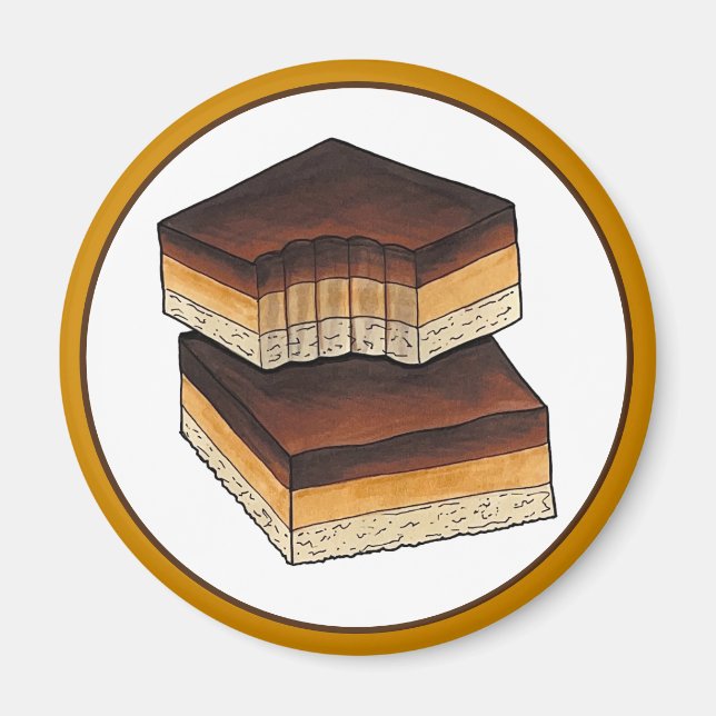 Millionär's Shortbread Caramel Squares UK Food Magnet (Vorne)