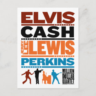 Millionen Dollar Quartett-Namen Postkarte