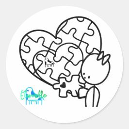 Millionen-Teil-Puzzle Runder Aufkleber