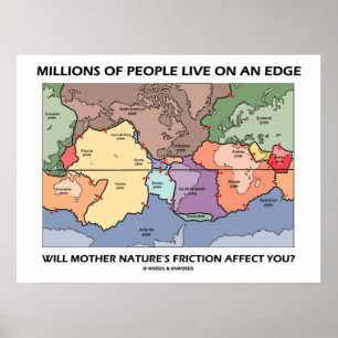 Millionen von Menschen leben an einem Rand (Earth  Poster